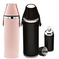 Genuine Leather 0z Hunting Flask with 2 stainless steel cups( screened)